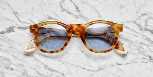 occhiali da sole stile vintage avana giallo marrone