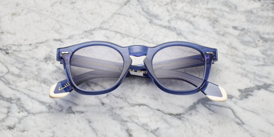 occhiali da sole blu trasparente in edizione singola